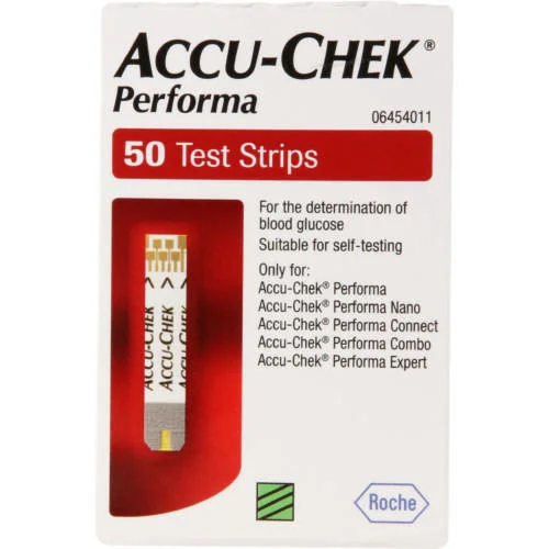 نوار دستگاه تست قند خون اکیوچک مدل پرفورما ACCU-CHEK Test Strips - Performa- بسته 50 عددی