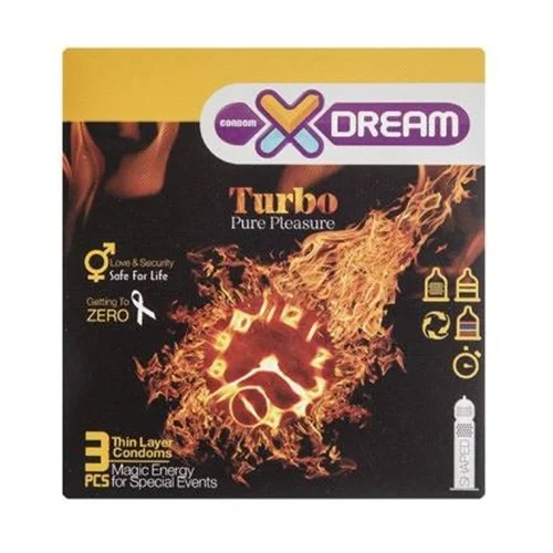 کاندوم ایکس دریم مدل Turbo بسته 3 عددی